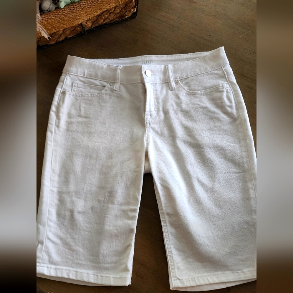 Women's White Denim Shorts, Size 4